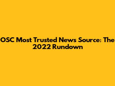 OSC Most Trusted News Source: The 2022 Rundown